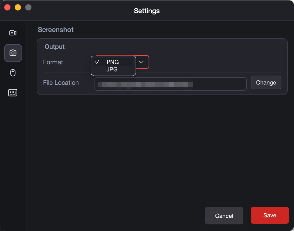 recordit screenshot settings new