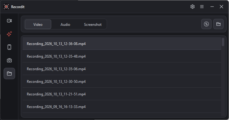 recordit version 4 5 find recorded files
