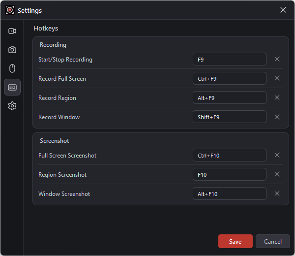 recordit version 4 5 hotkeys settings