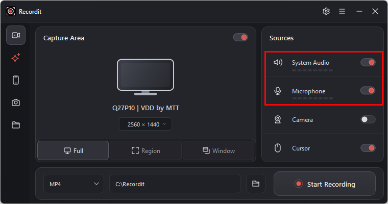 recordit version 4 5 record system audio and microphone