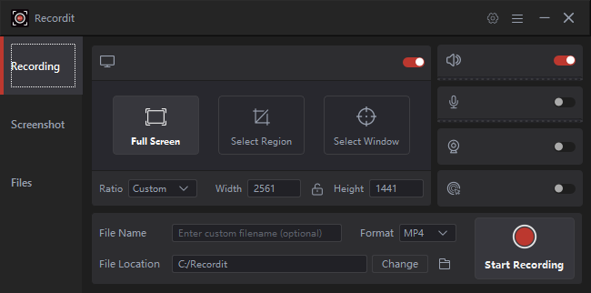 interface recordit win