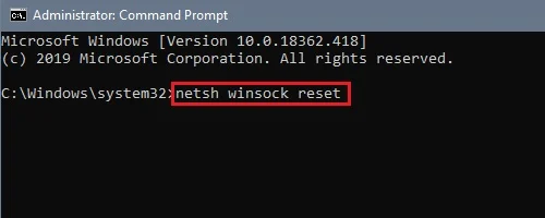 reset network adapter
