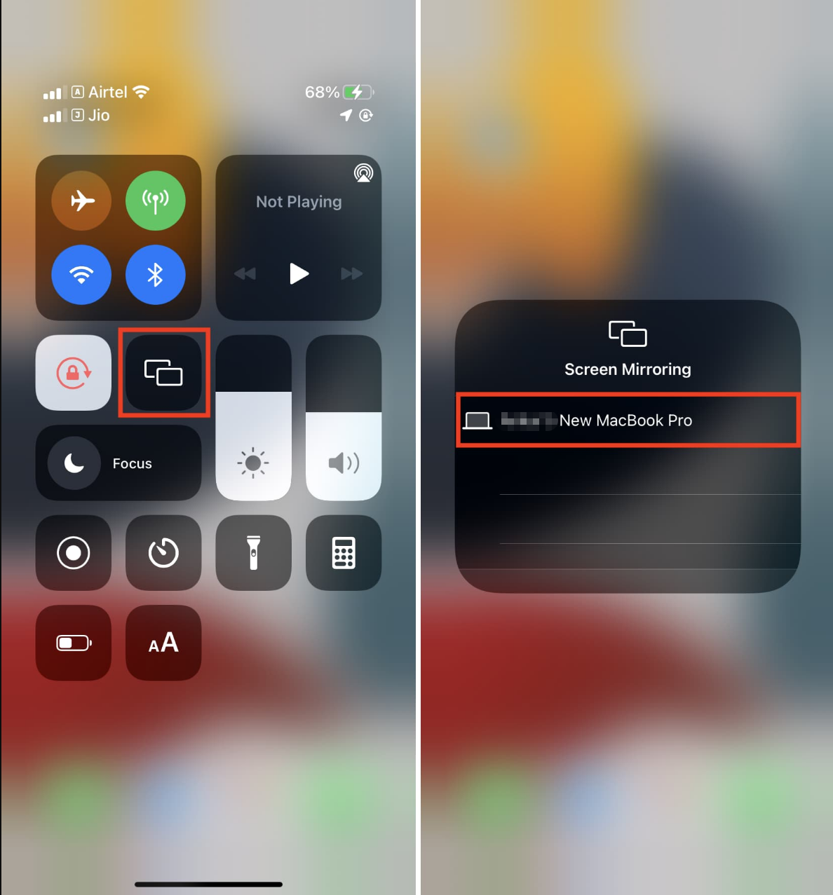 screen mirroring iphone to mac