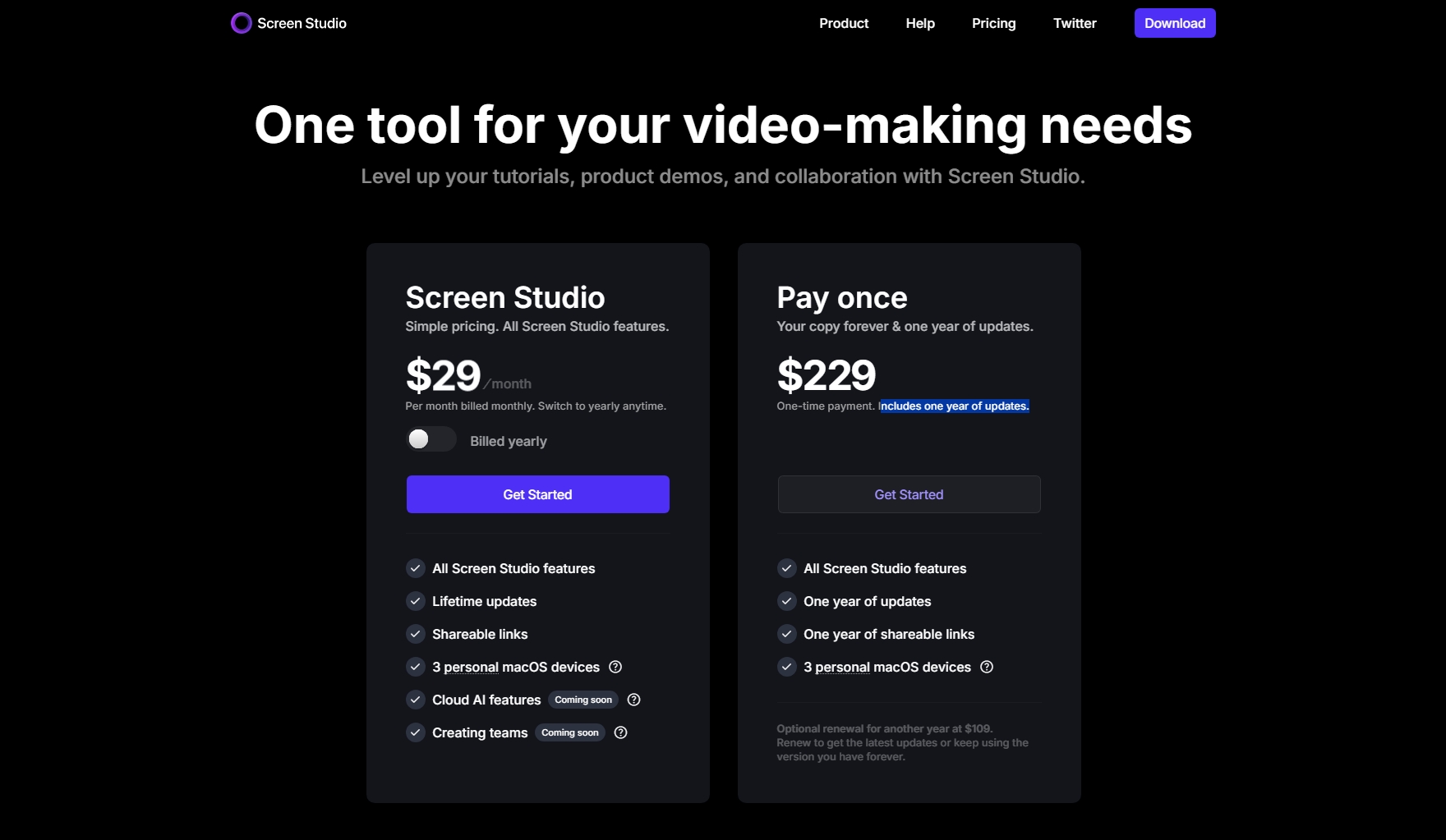 screen studio pricing