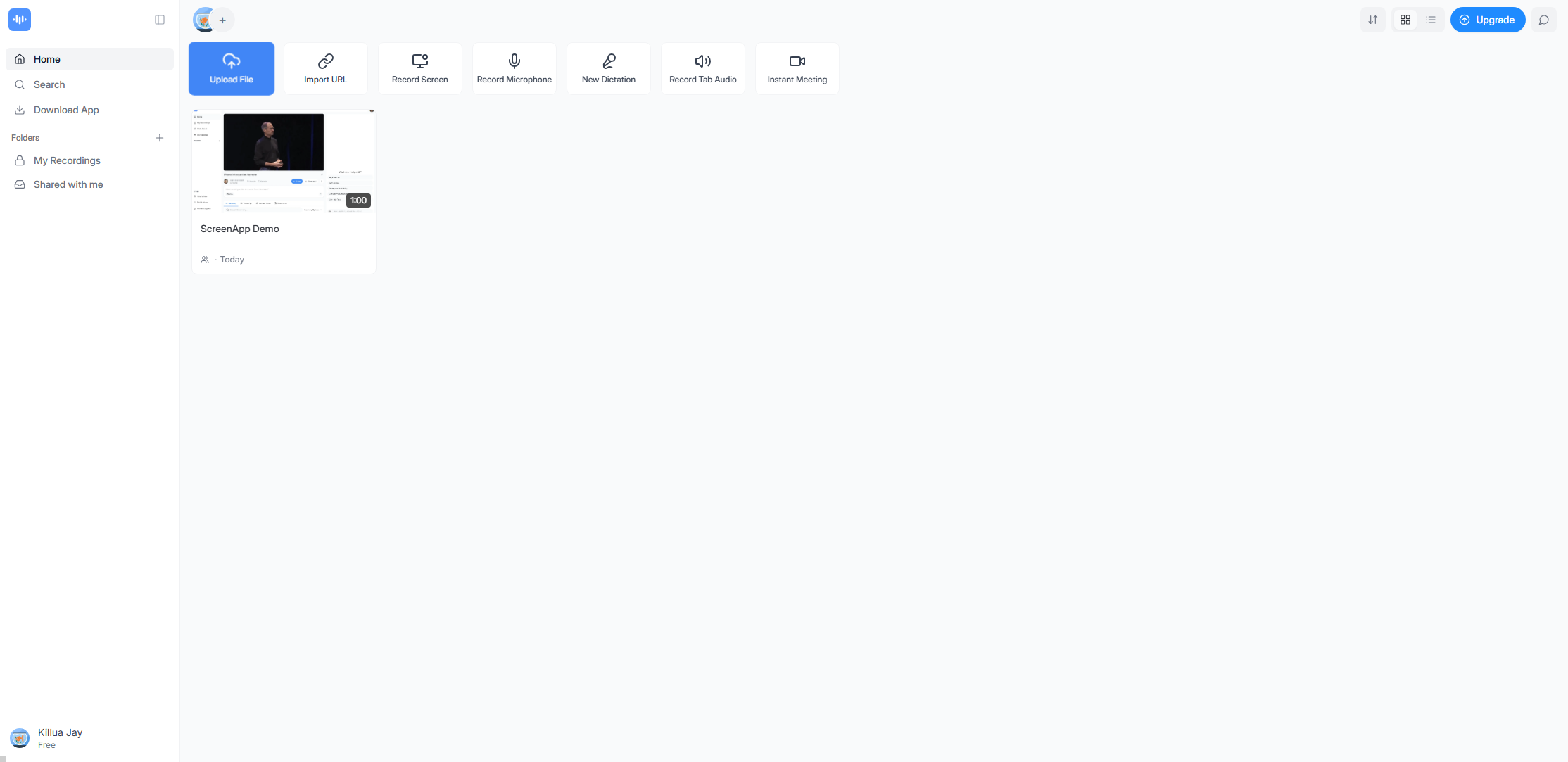 screenapp choose record mode