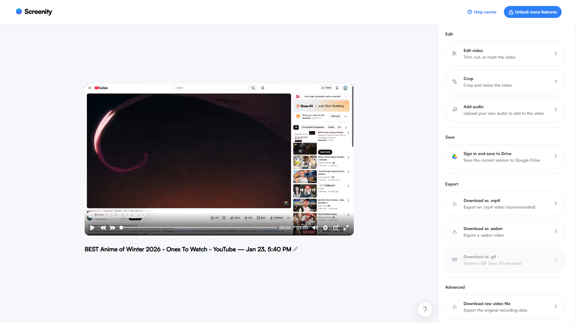 screenity edit video