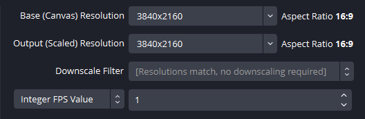 set obs 4k resolution