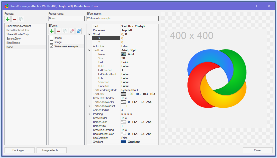Sharex 透かしを追加