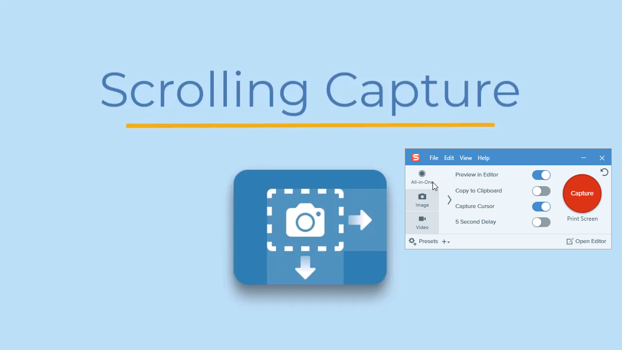 snagit scolling capture