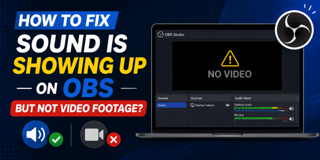 sound is showing up on obs but not video footage​
