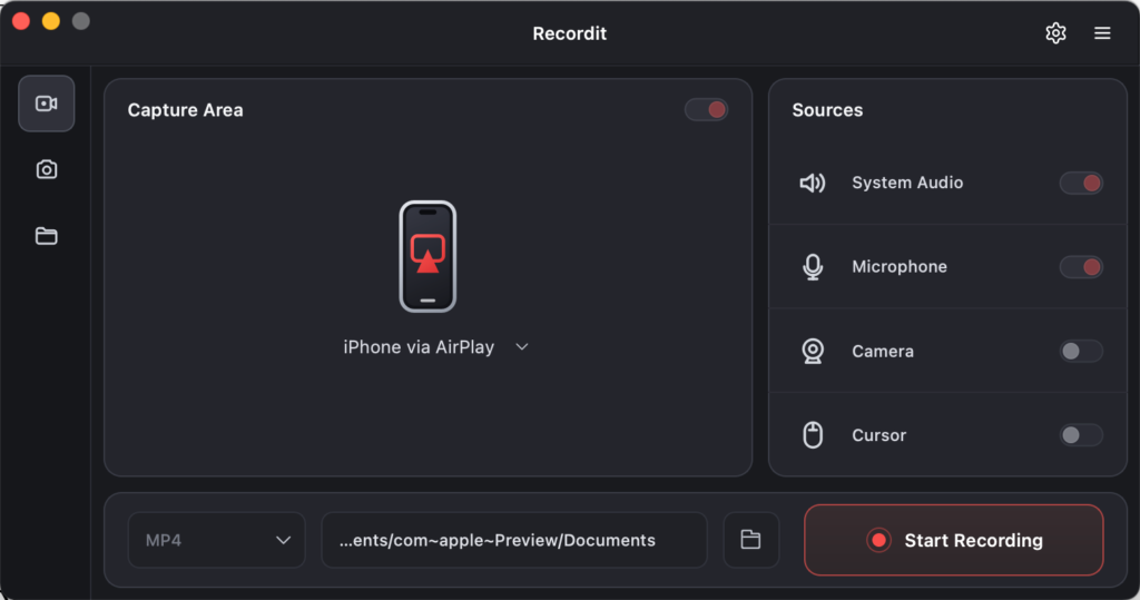 start recording iphone screen