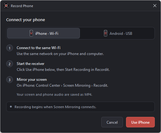 steps to record iphone screen