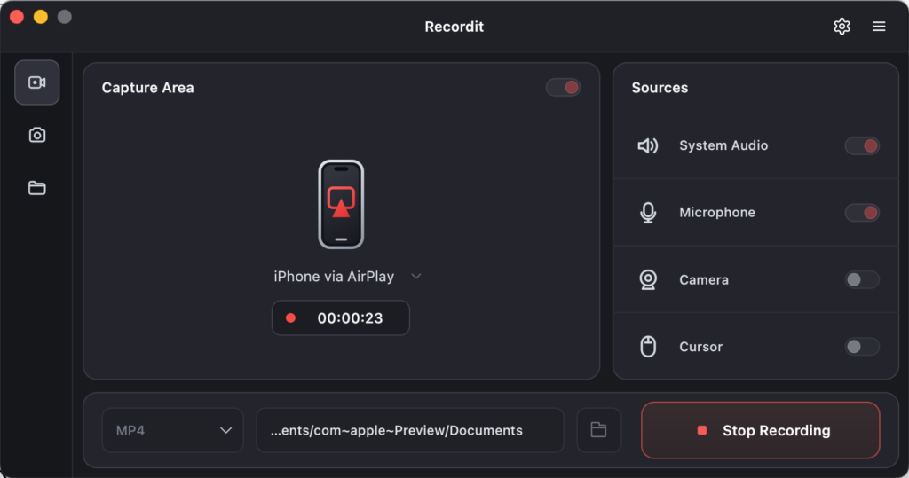 stop recording iphone screen