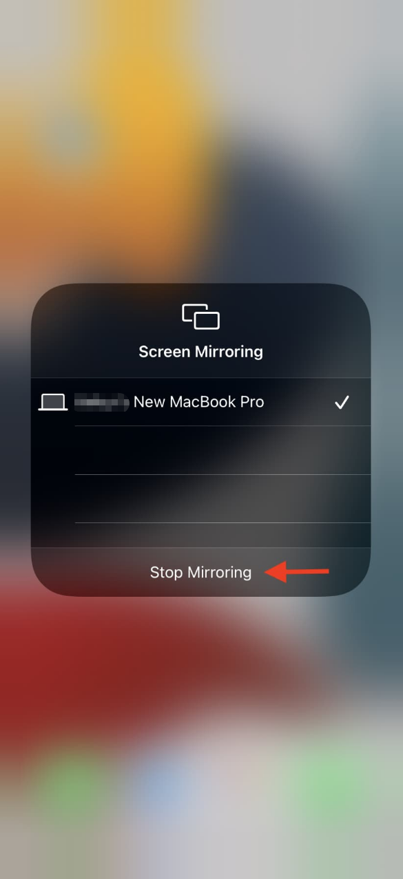 stop screen mirroring iphone to mac