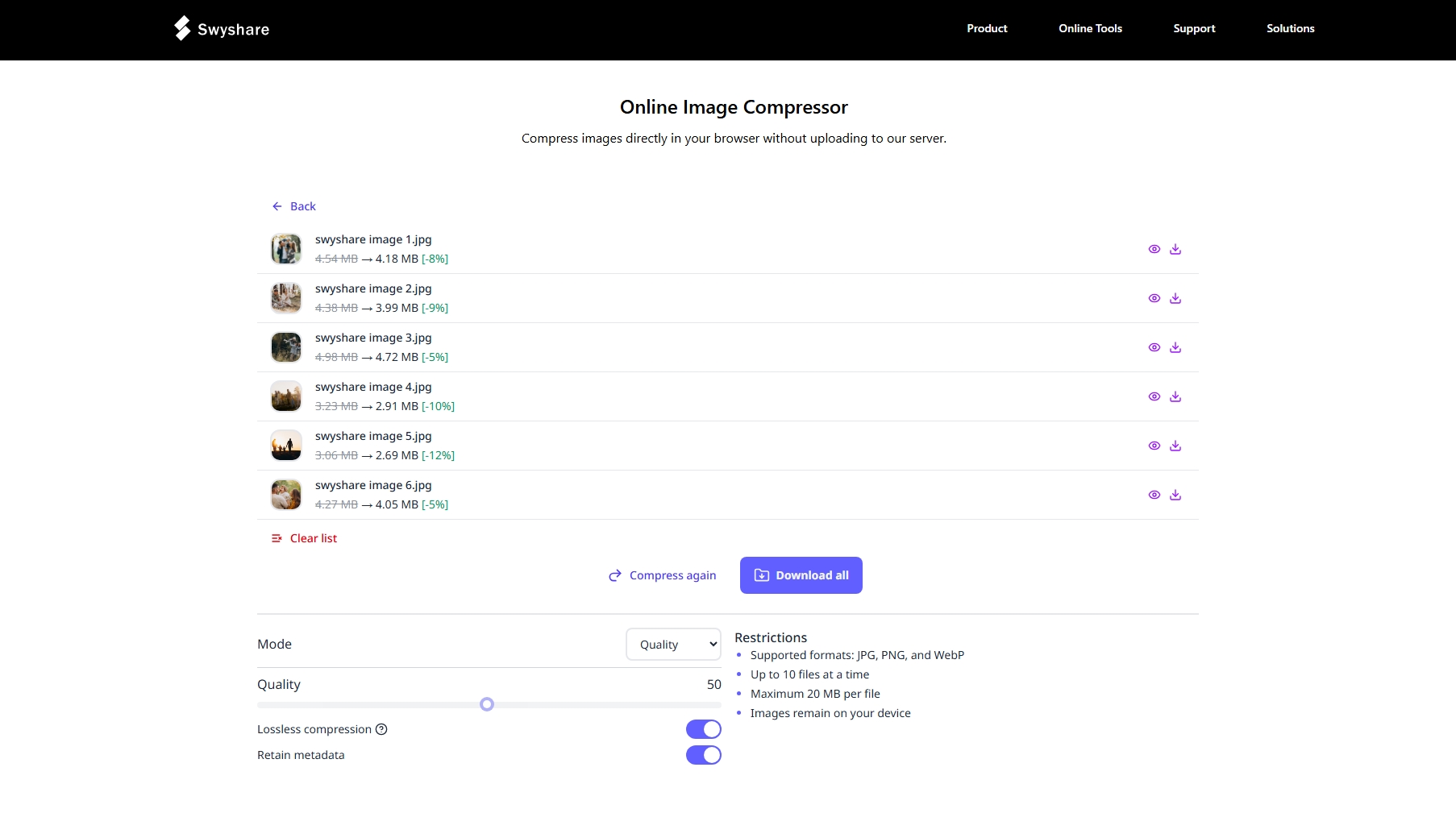 swyshare image compressor