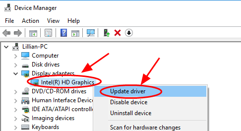 update graphics driver