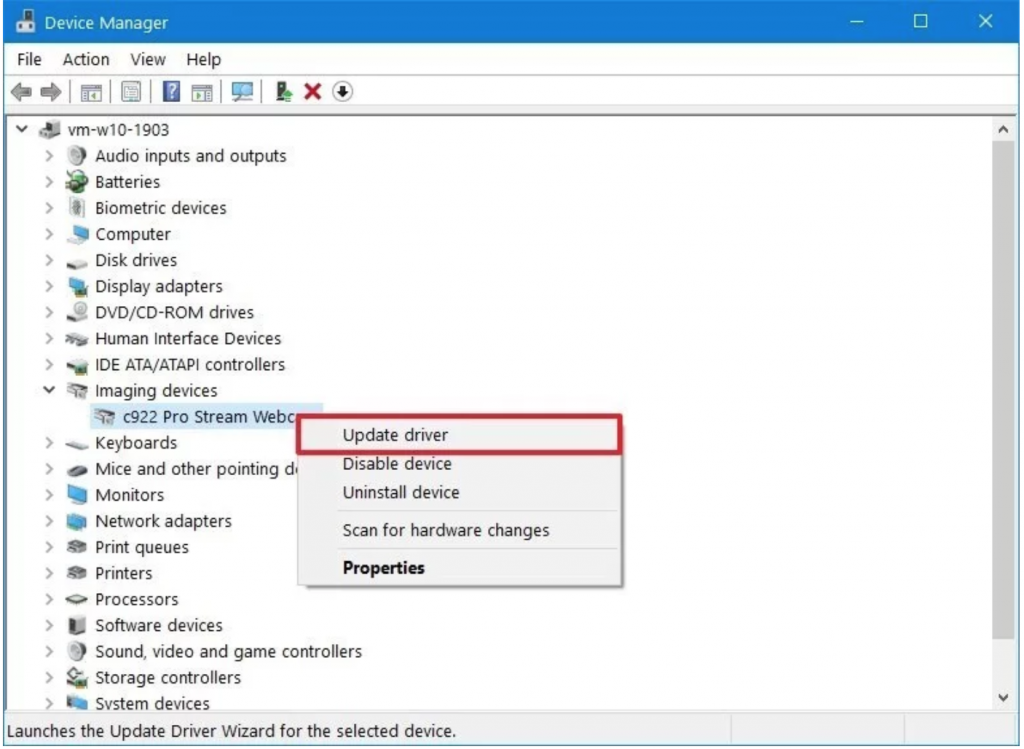 update webcam driver