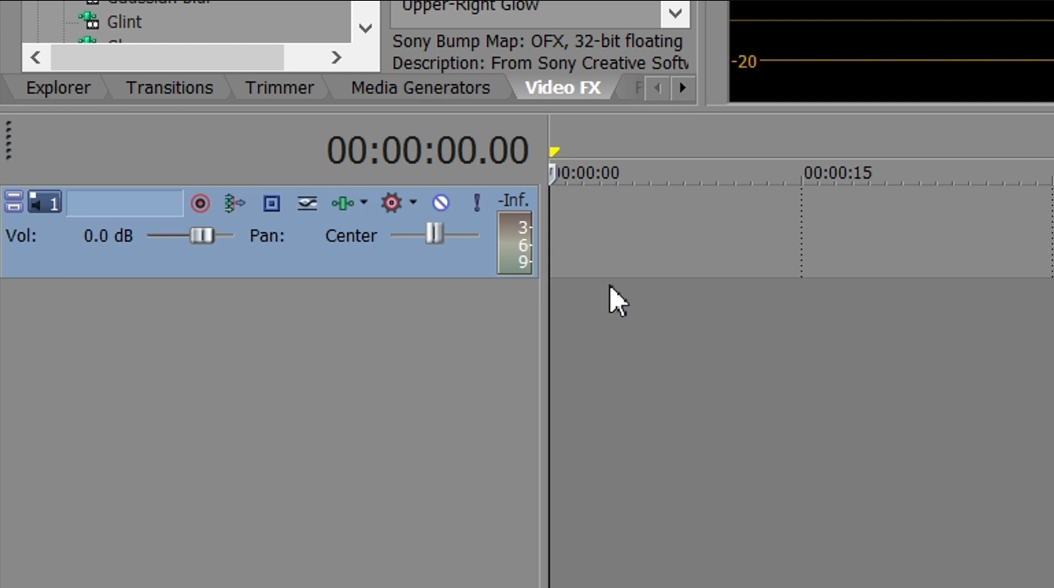 vegas pro add new track
