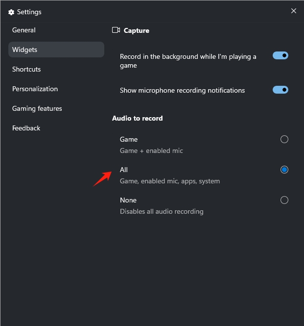 xbox gar bar audio to record